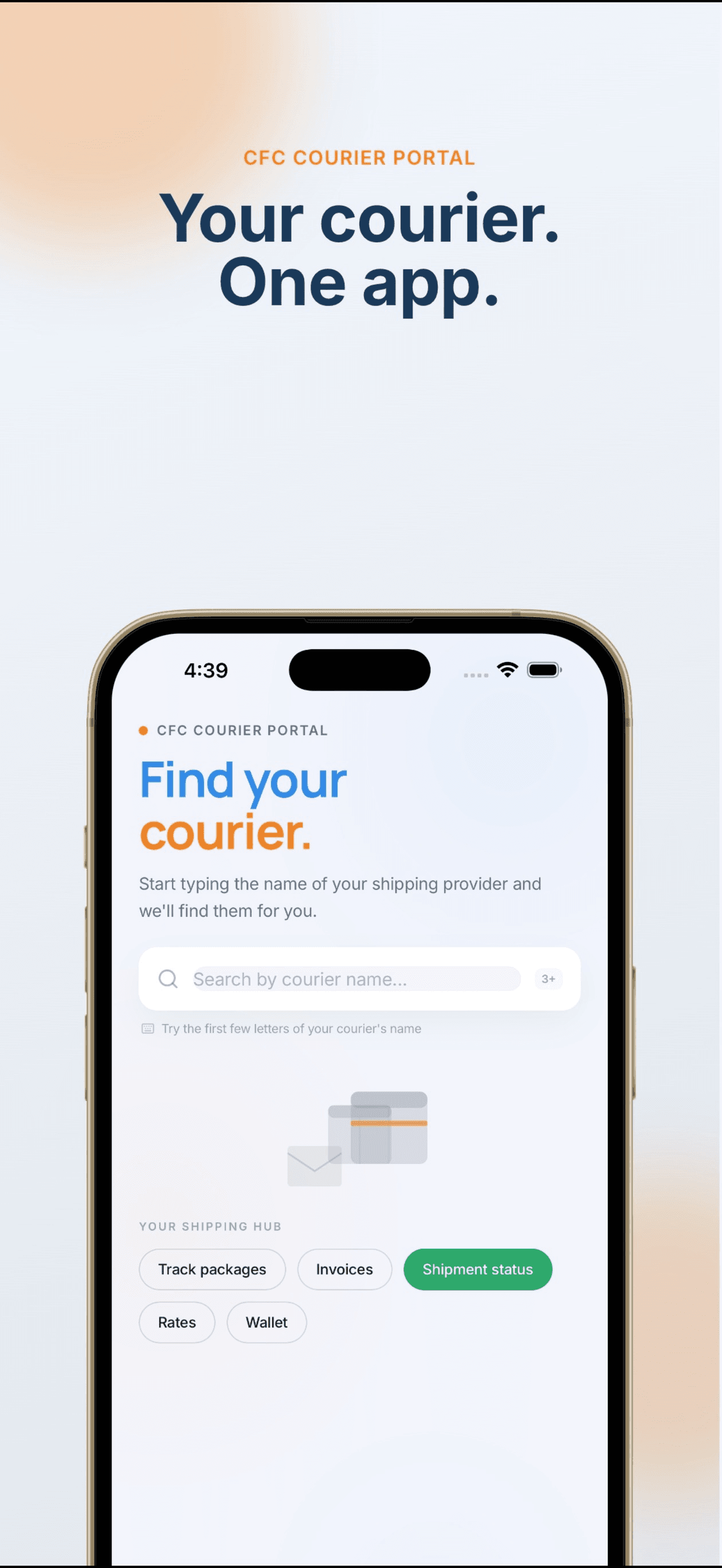 CFC Courier Portal iOS app — Find your courier